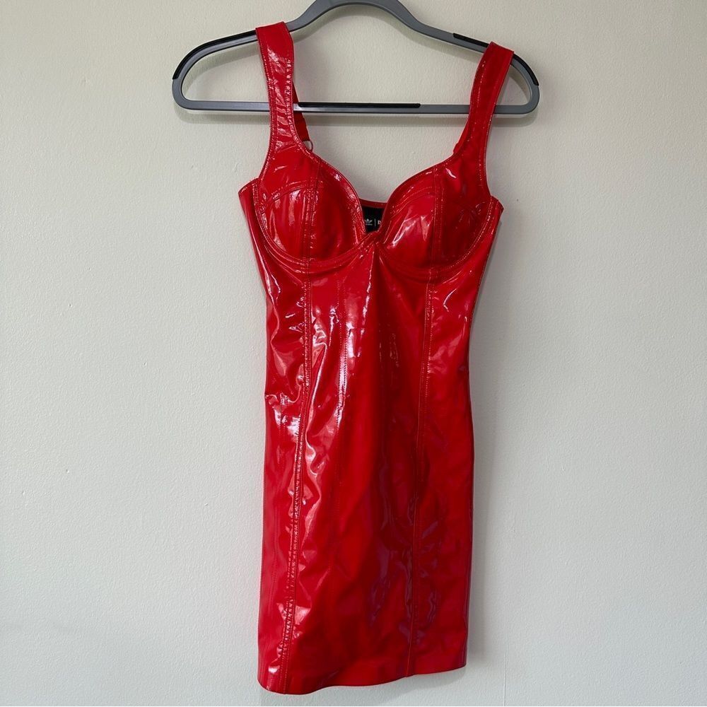 Ivy Park, Ivy Heart Red Latex Dress, Size XS - Picture 12 of 15